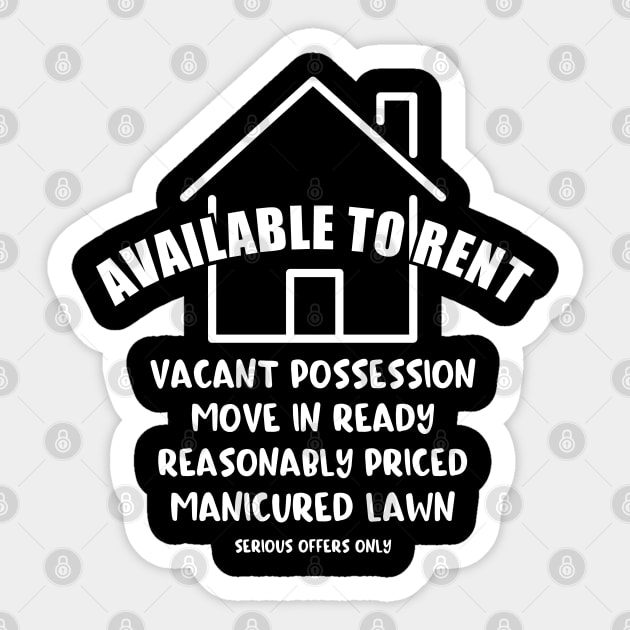 Available To Rent - Fun Real Estate Realtor Property Sticker by WPDesignz